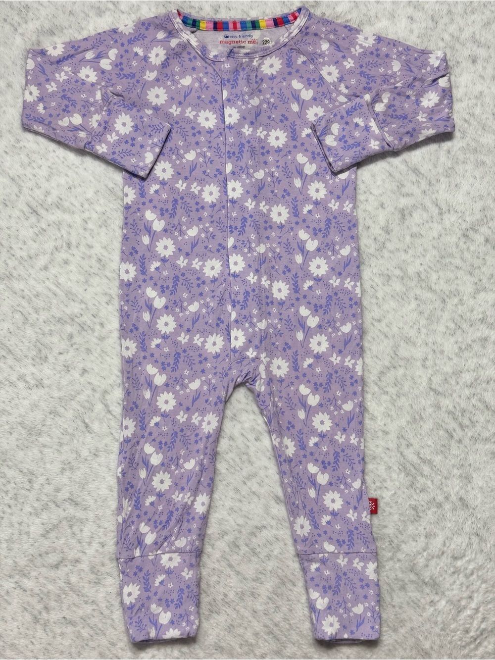 Magnetic Me Lavender Floral Convertible Sleeper 6-9M Baby Girl Modal Lilac